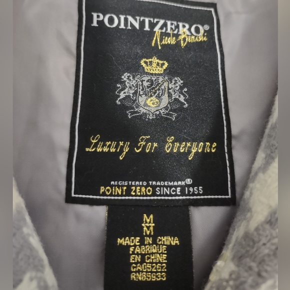 POINTZERO NICOLE BENISTI Women's White/Grey Houndstooth Pea Coat Size Medium - Picture 7 of 13